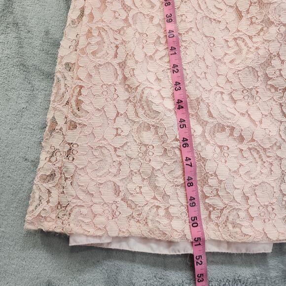 David's Bridal Strapless Lace Dress Size 10 Pink Sweetheart Neckline Formal - Picture 9 of 11